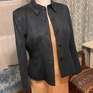 Beautiful blue suede fitted jacket 12P